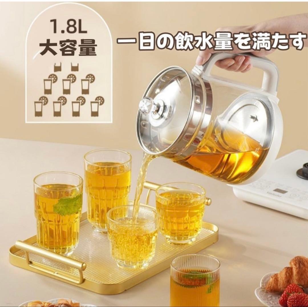 luseike 電気ケトル 800W 高耐熱ガラス