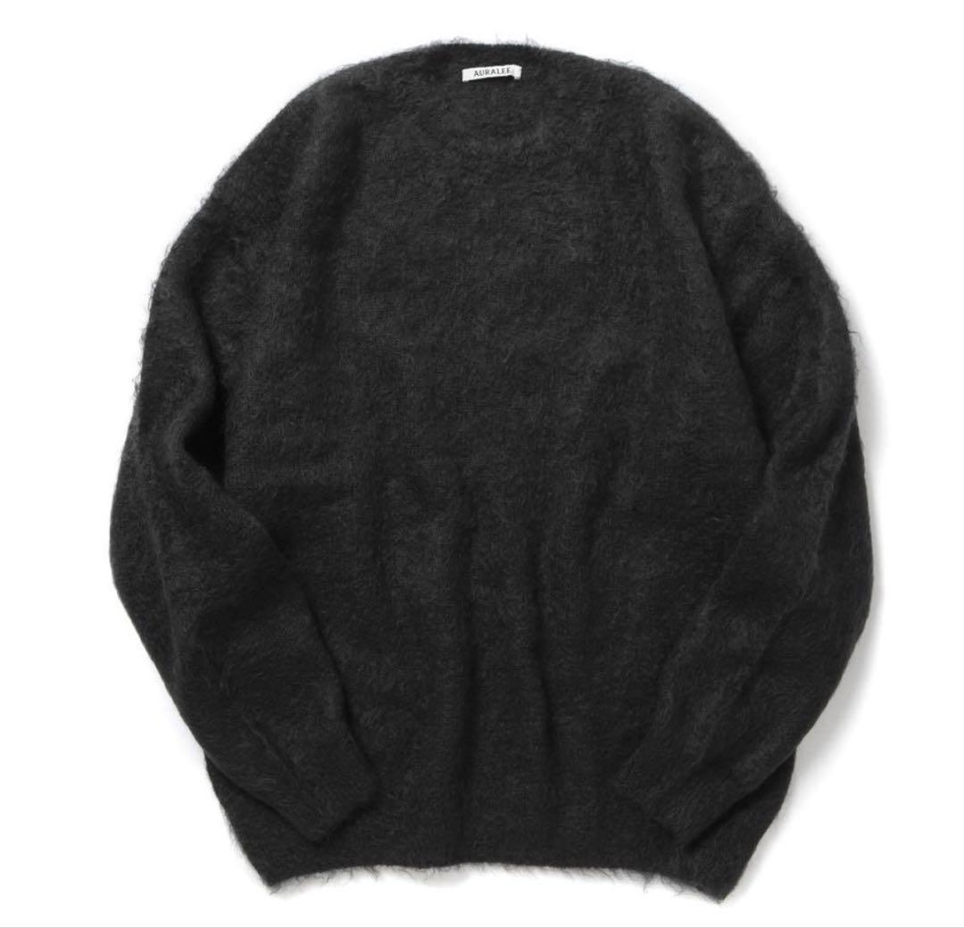 AURALEE BRUSHED SUPER KID MOHAIR KNIT 黒3 AuraleeBrushedSuperKidMohairKn