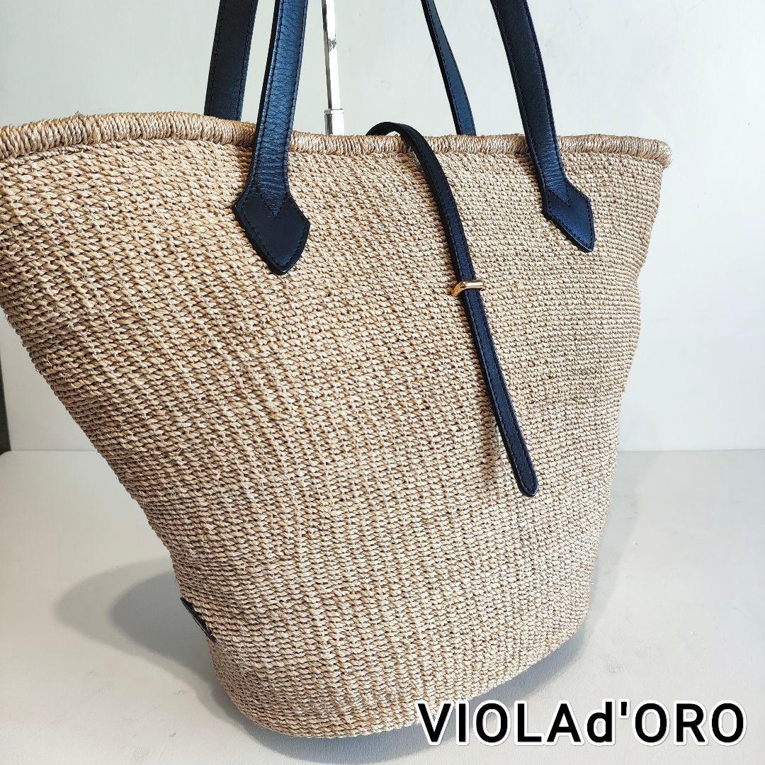 VIOLAd'ORO ヴィオラドーロ アバカトート かごバッグships - メルカリ