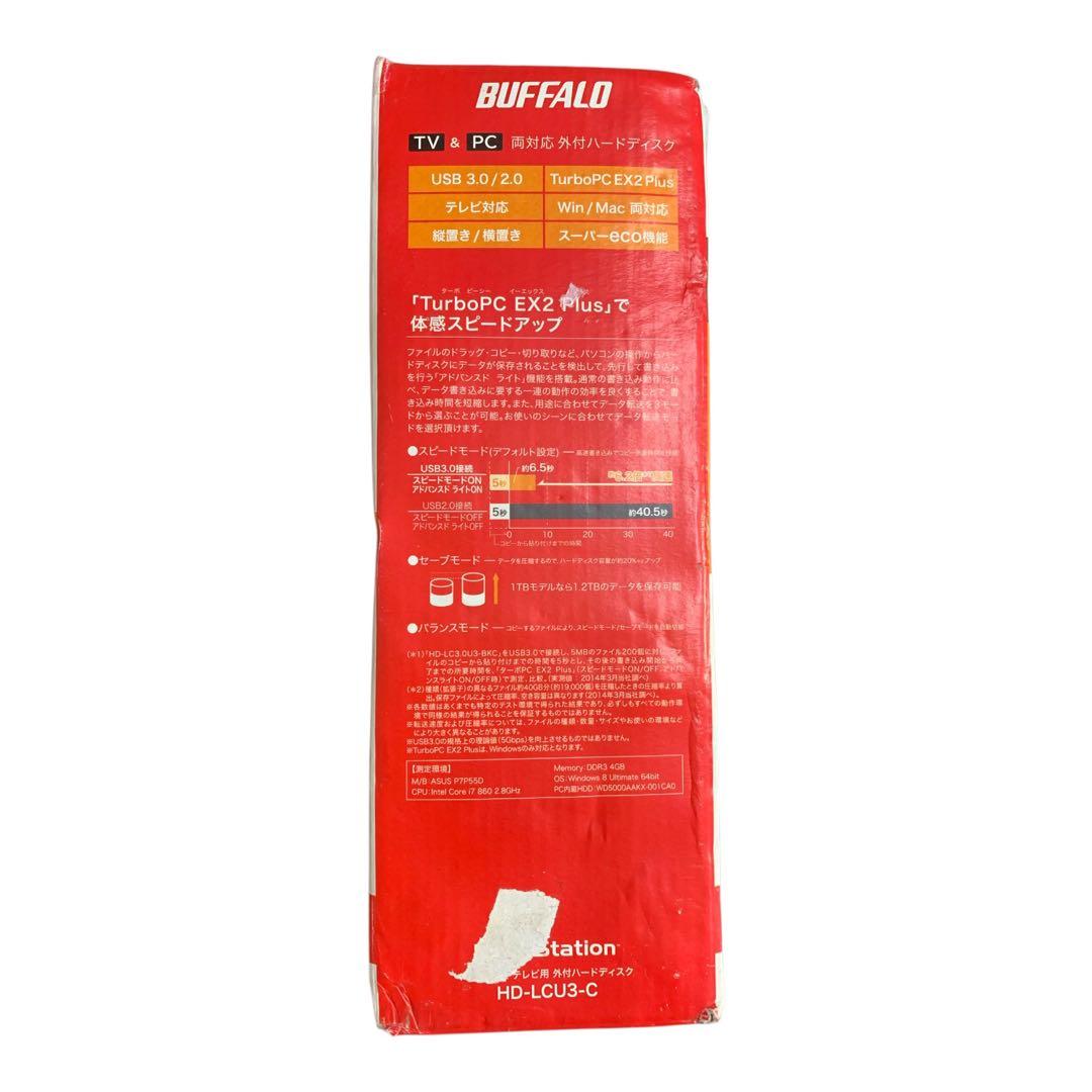 BUFFALO 外付けHDD 3.0TB HD-LC3.0U3-BKC