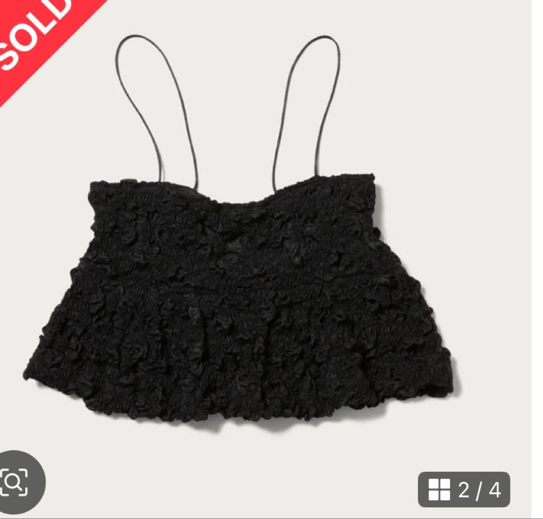 AEWEN MATOPH ポリエステルシャーリングキャミソール黒 ビスチェ