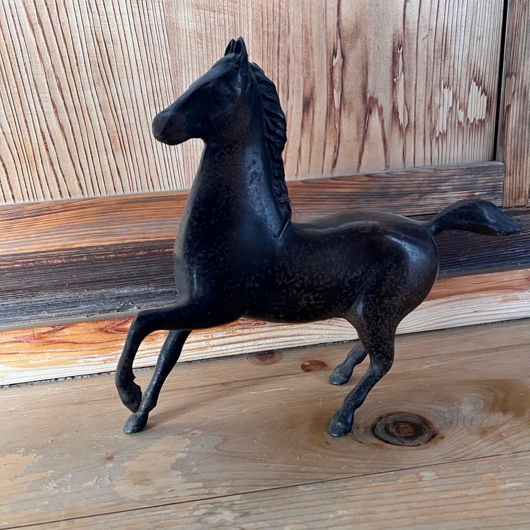 昭和レトロ 馬の置物 アンティーク馬競走 鉄製 レトロ オブジェ