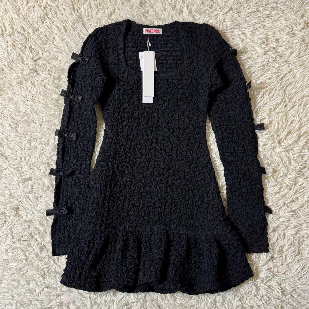 新品 タグ付】25SS パメオポーズ ギャザリングパフミニドレス