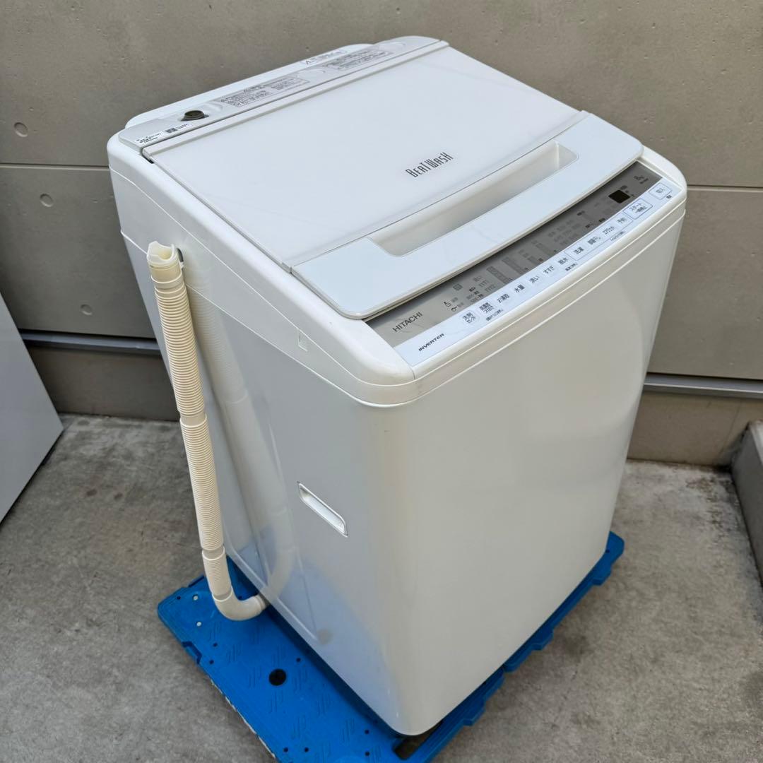 283⭐️2021年製美品☆日立 洗濯機 8KG 大型 インバーター 大容量