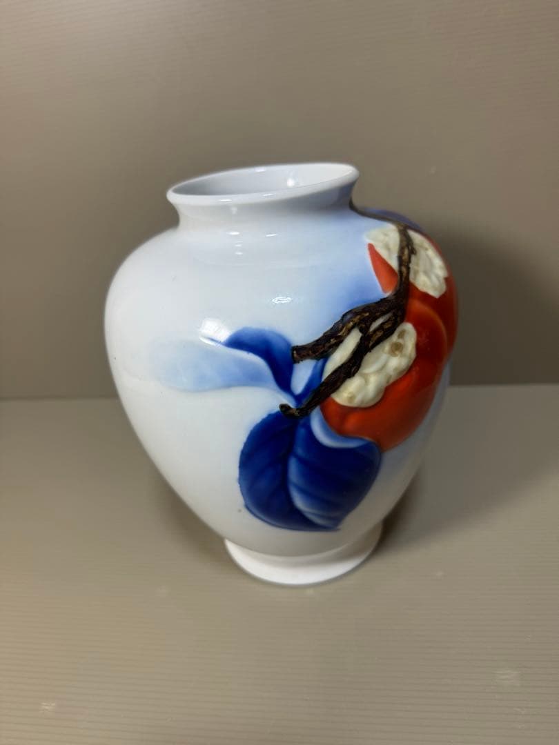 2246 深川製磁 柿文 花瓶 時代物 - メルカリ