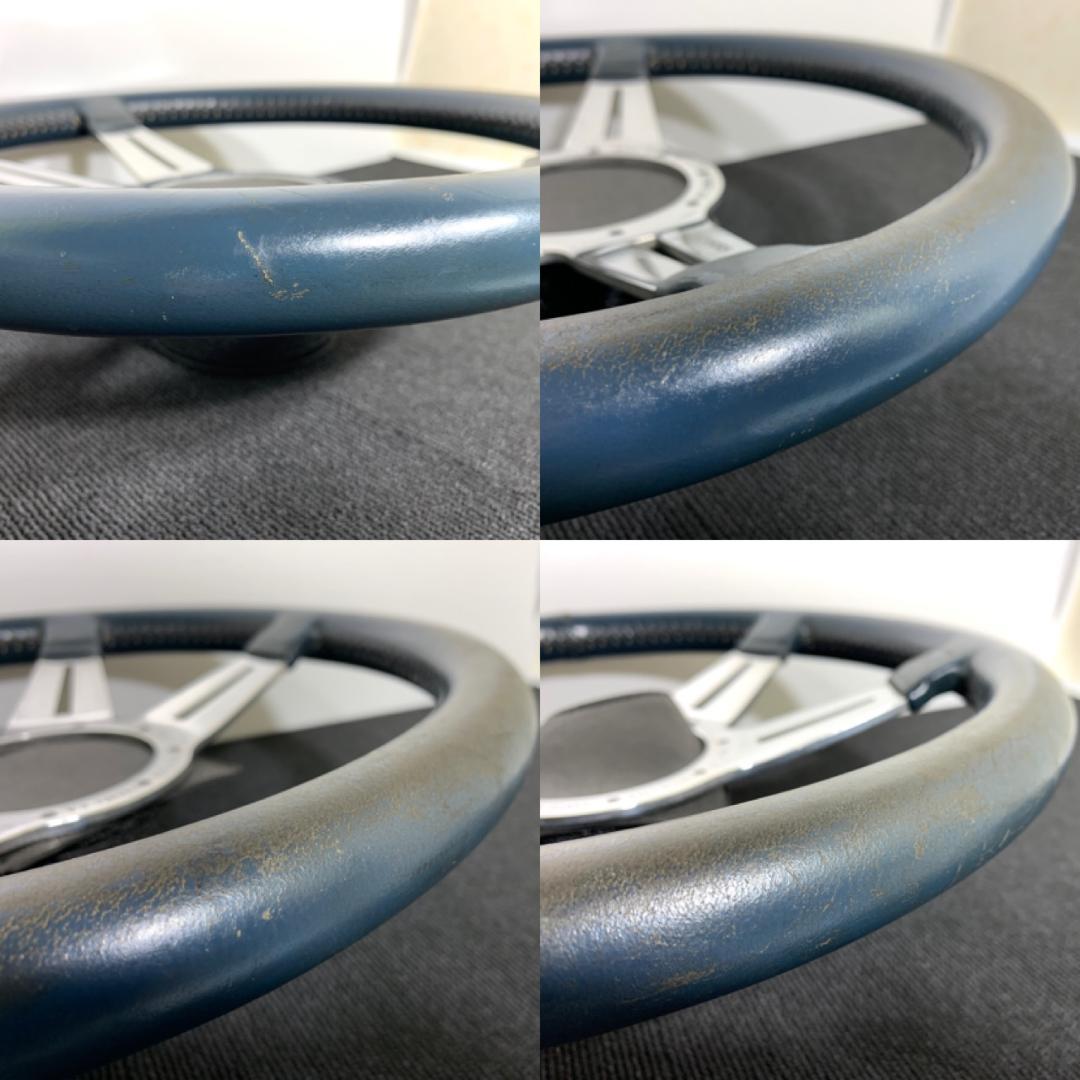 レカラ MK9 ネイビー系レザーステアリング 36.5パイ ポリッシュ