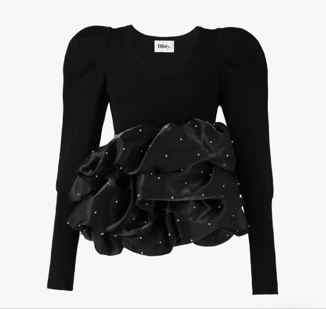 Bibiy. AMELIE PEPURAMU KNIT（ブラック） 最終下げ ラスト1点 Bibiy AMELIE PEPURAMU KNIT｜Yahoo!フリマ（旧