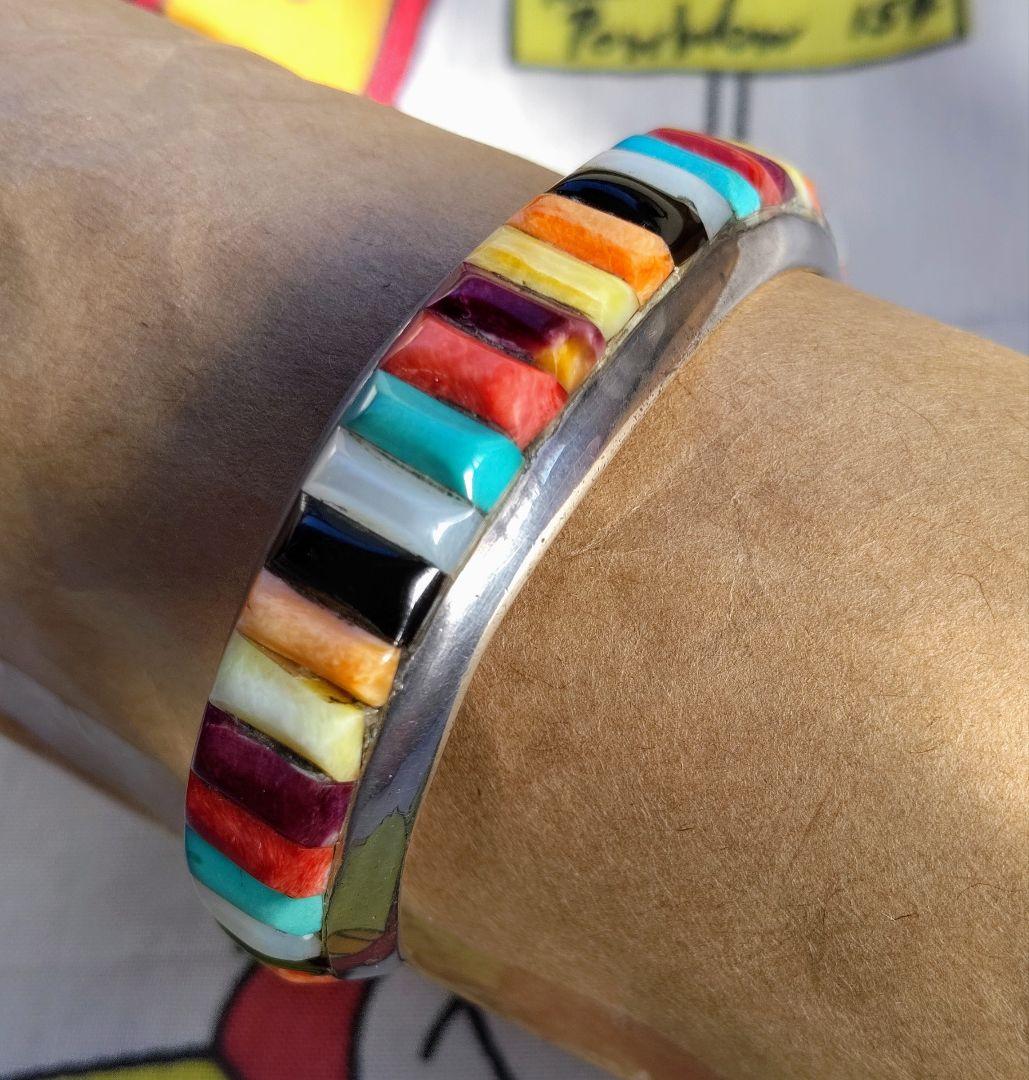 レイアダカイ☆Ray Adakai ナバホ族☆マルチインレイ・バングル M