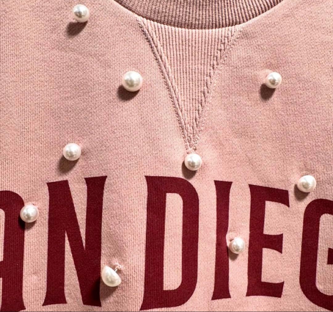 ◉在庫処分価格❗️CADUNE<MLB別注>パールスウェット ⭐︎超素敵 CADUNE <MLB別注>パールスウェット くすみピンク キュート⭐︎