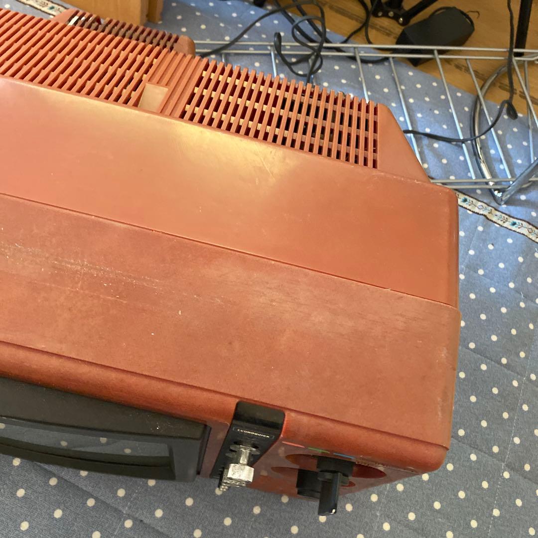 昭和レトロ 小型ブラウン管テレビ 約40cm 赤 レッドSONY KV-1300