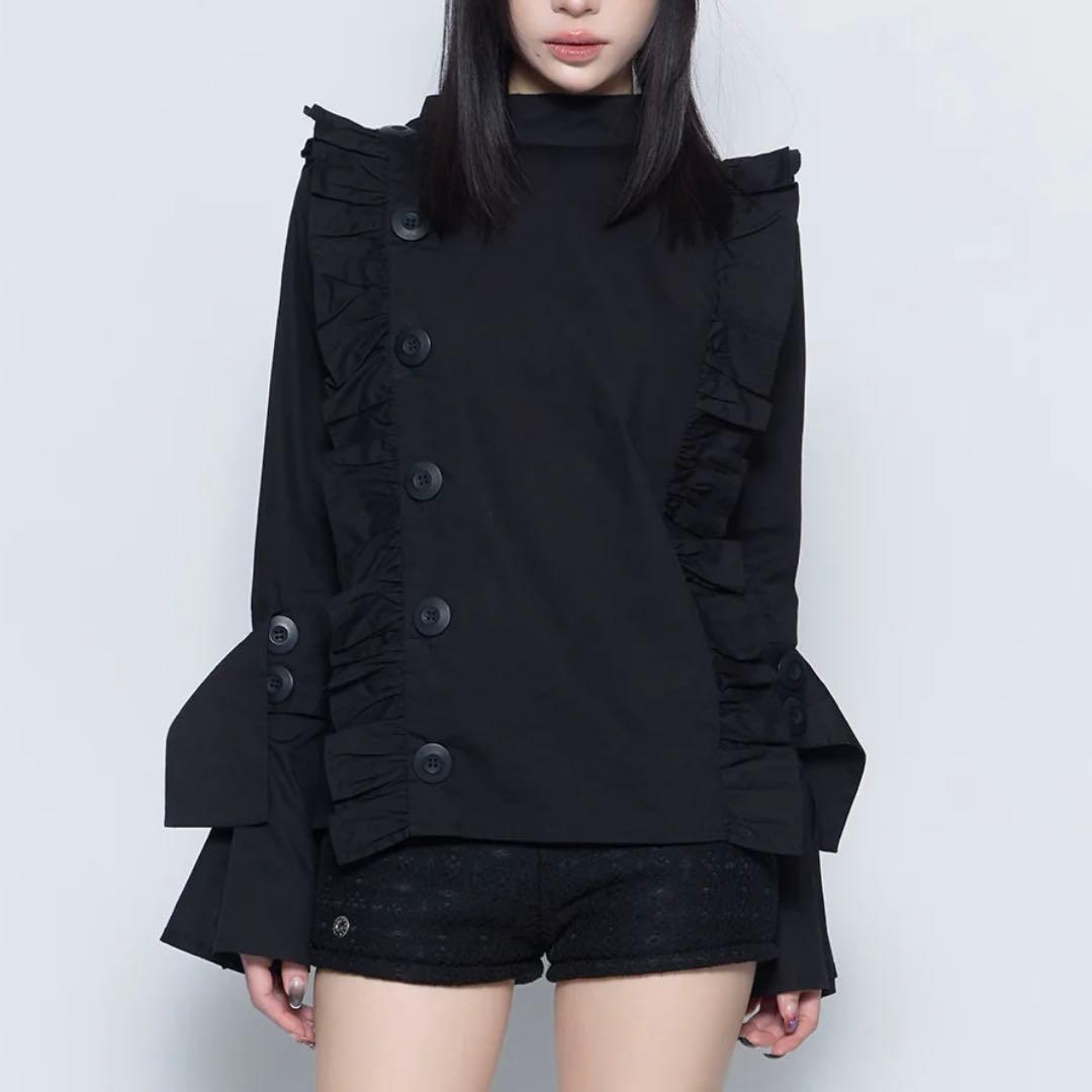 【melt the lady】button frill blouse/black melt the lady】button frill blouse/black - メルカリ