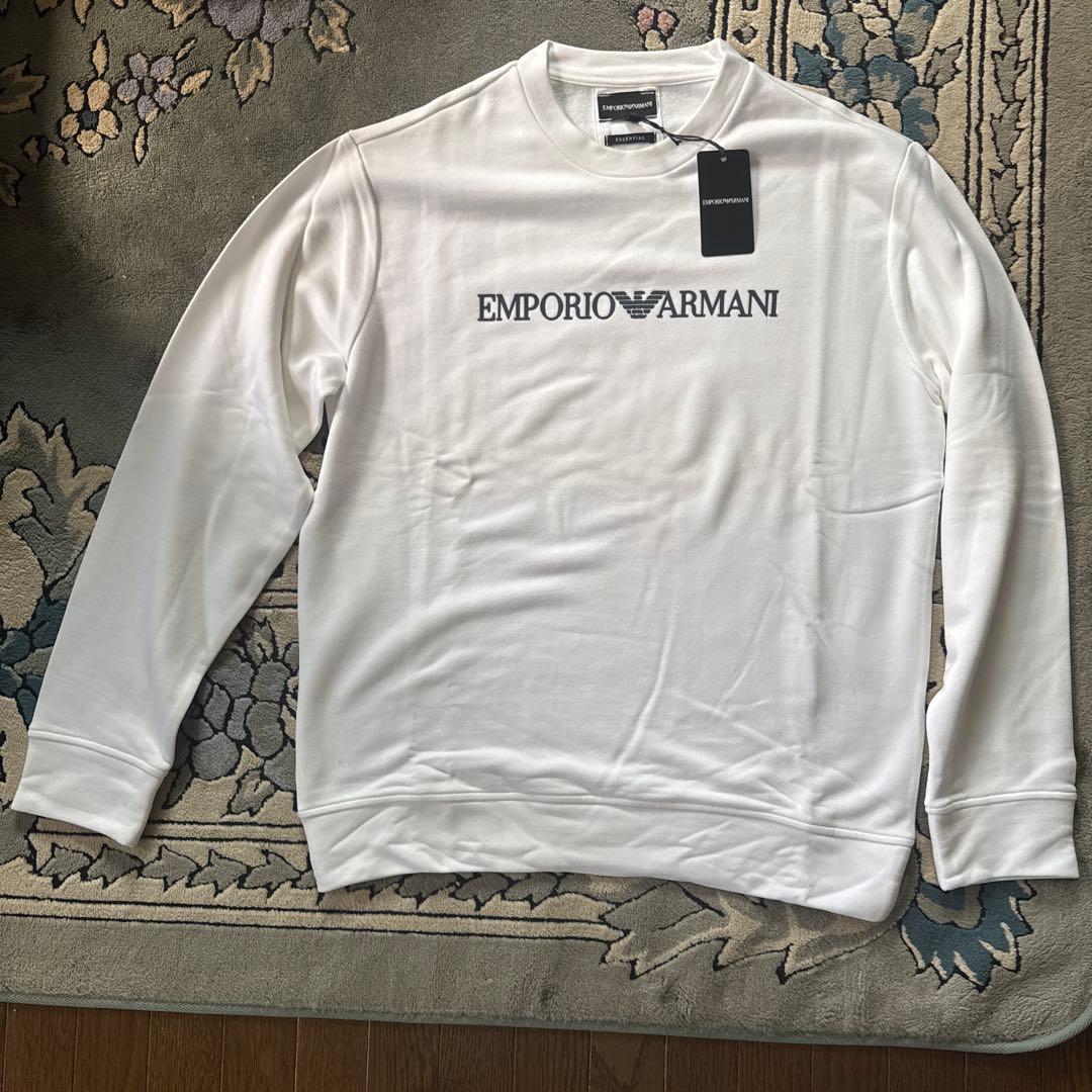 EMPORIO ARMANI ホワイト トレーナー 新品未使用タグ付き - メルカリ