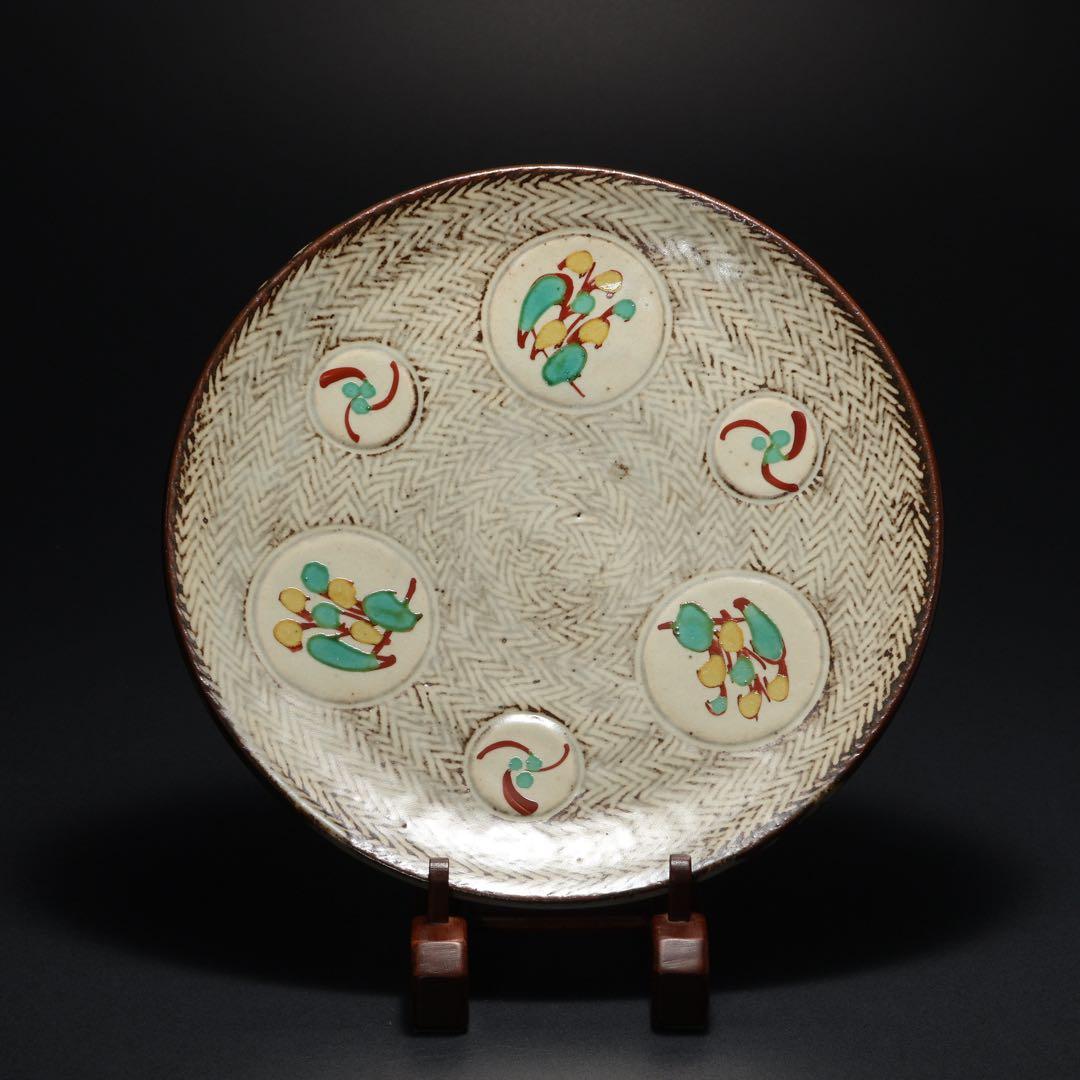 人間国宝 島岡達三 象嵌赤絵草花皿∅24 共箱 縄文象嵌 R1633ラ3 - メルカリ