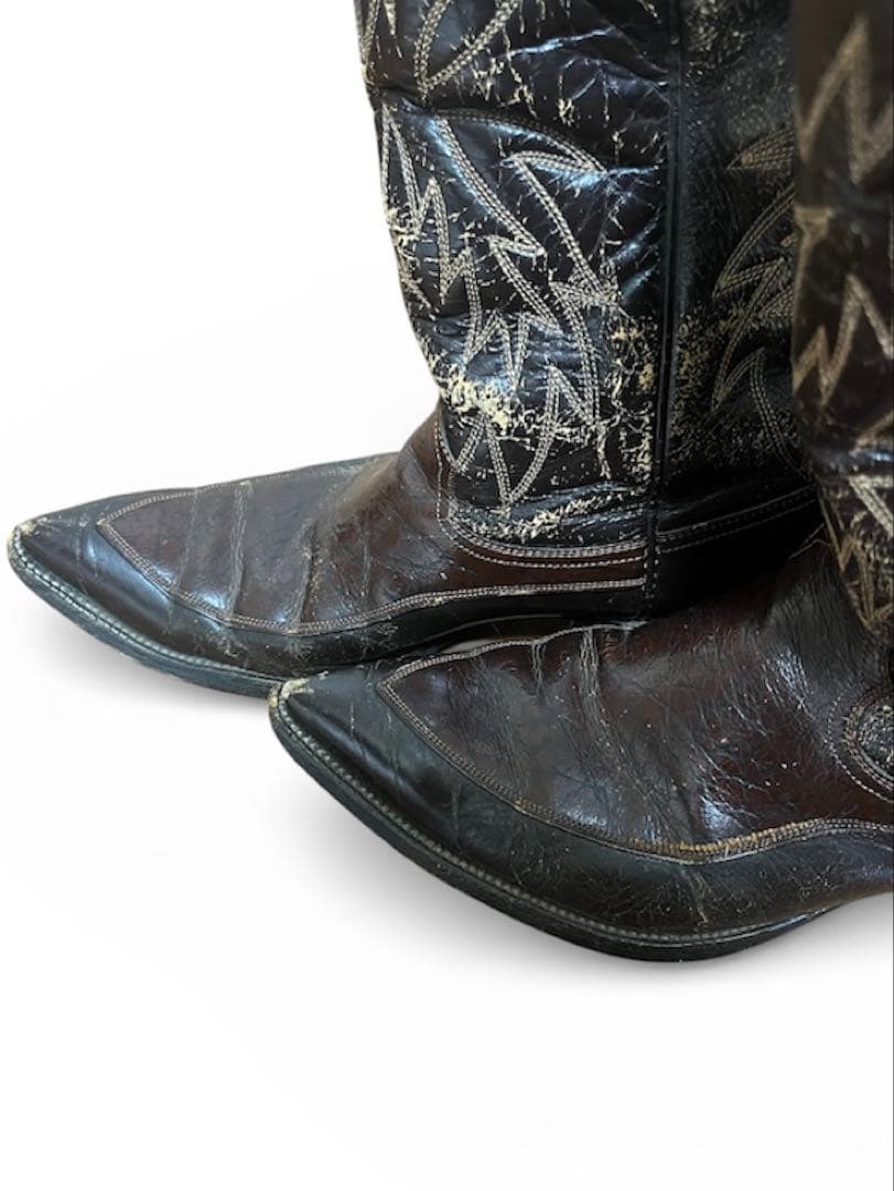 s*3様 1970s \"Justin\" ヴィンテージ ウエスタンブーツ ブラウン