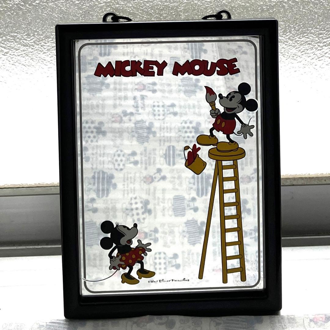 昭和レトロ ディズニー ミッキー＆ミニー 壁掛けミラー - メルカリ
