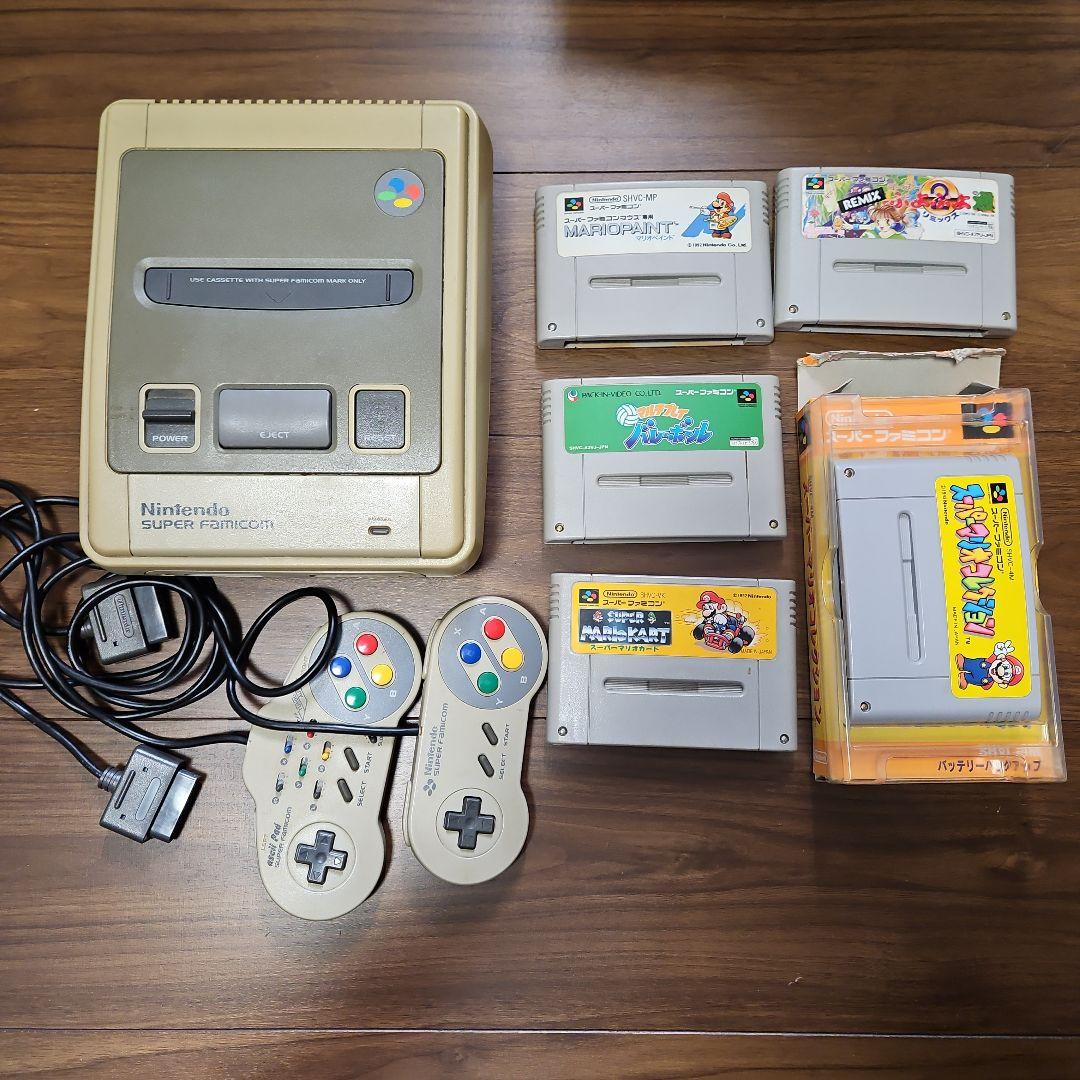 Nintendo 任天堂 スーパーファミコン本体とソフト5本セット - メルカリ