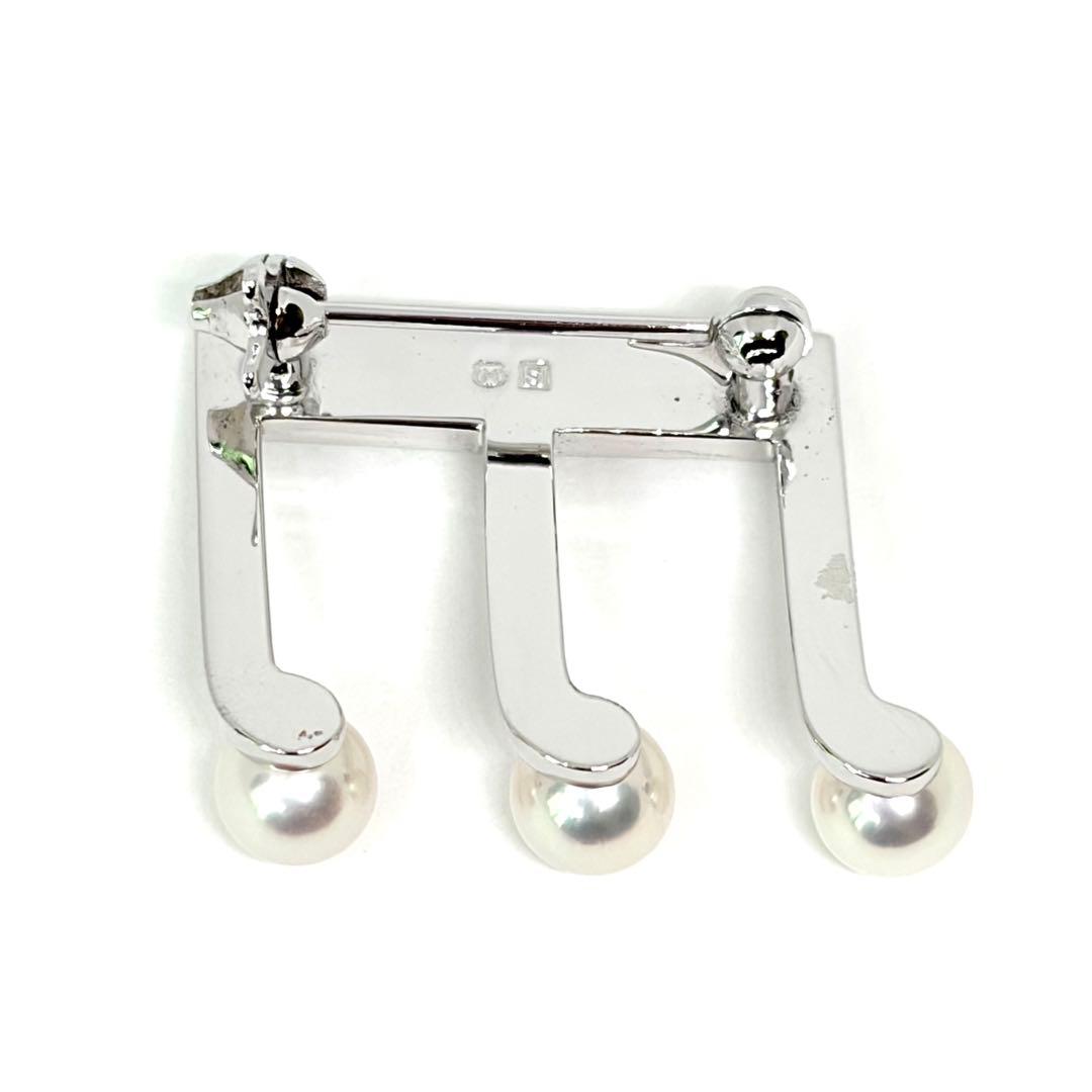 新品仕上げ】ミキモト 音符 3P パール シルバー ブローチ - メルカリ