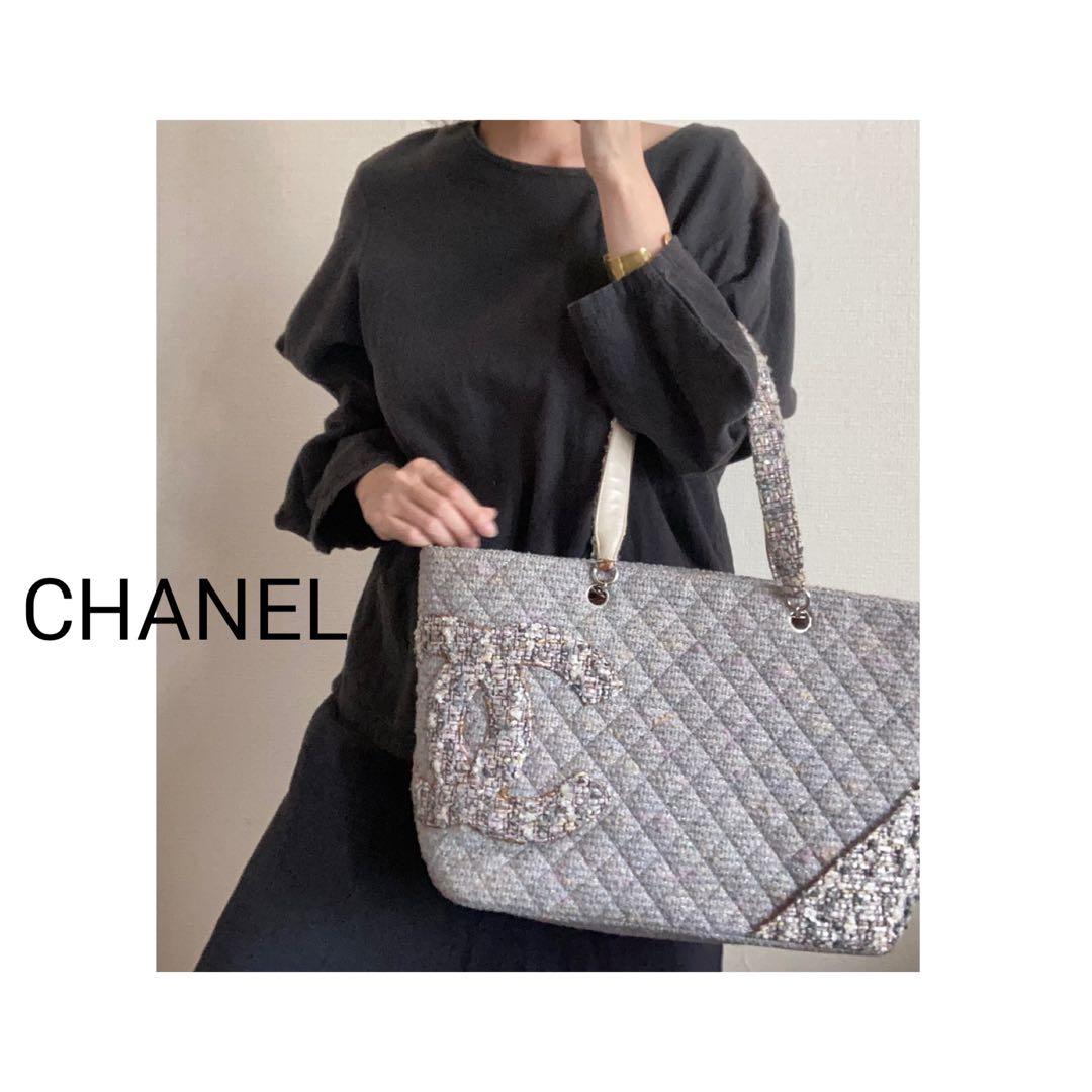 りく様♡CHANEL カンボンライン ツイード トートバッグ マトラッセ