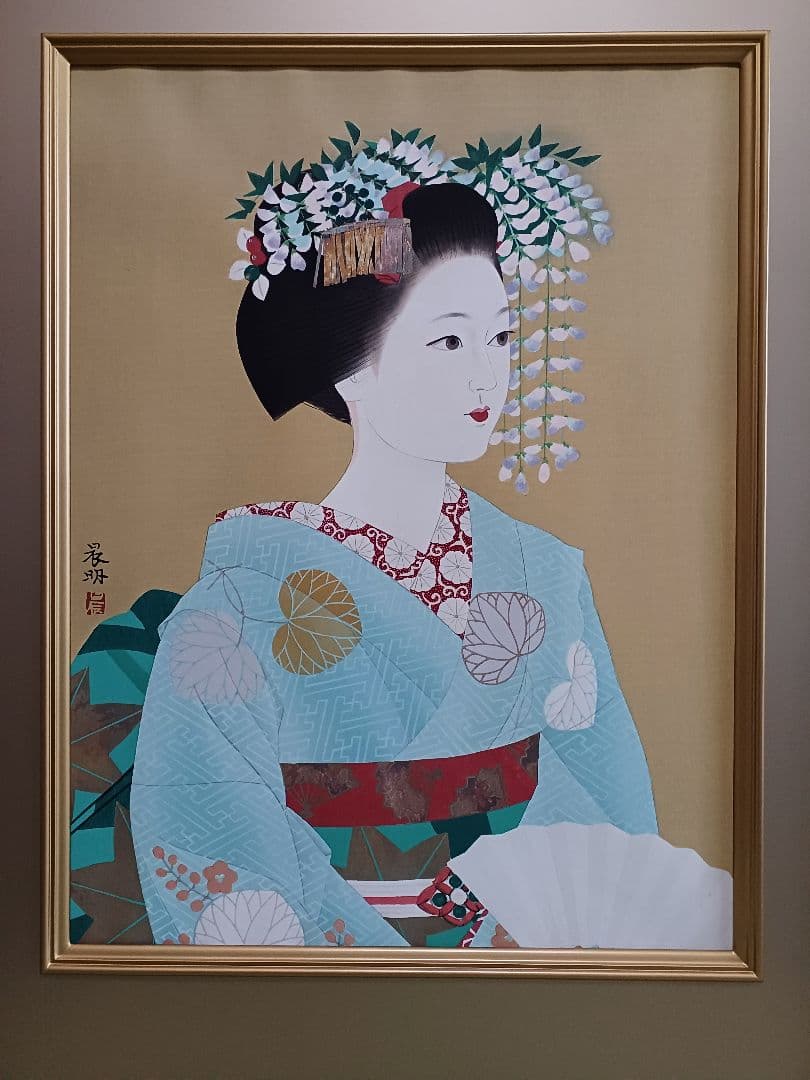 ◇加藤晨明 「舞妓」 手摺木版画 限定200部 彫師：文寿礼二 摺