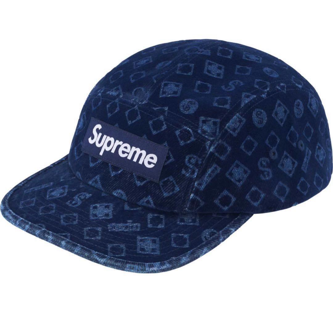 Supreme Flocked Denim Camp Cap モノグラム - メルカリ