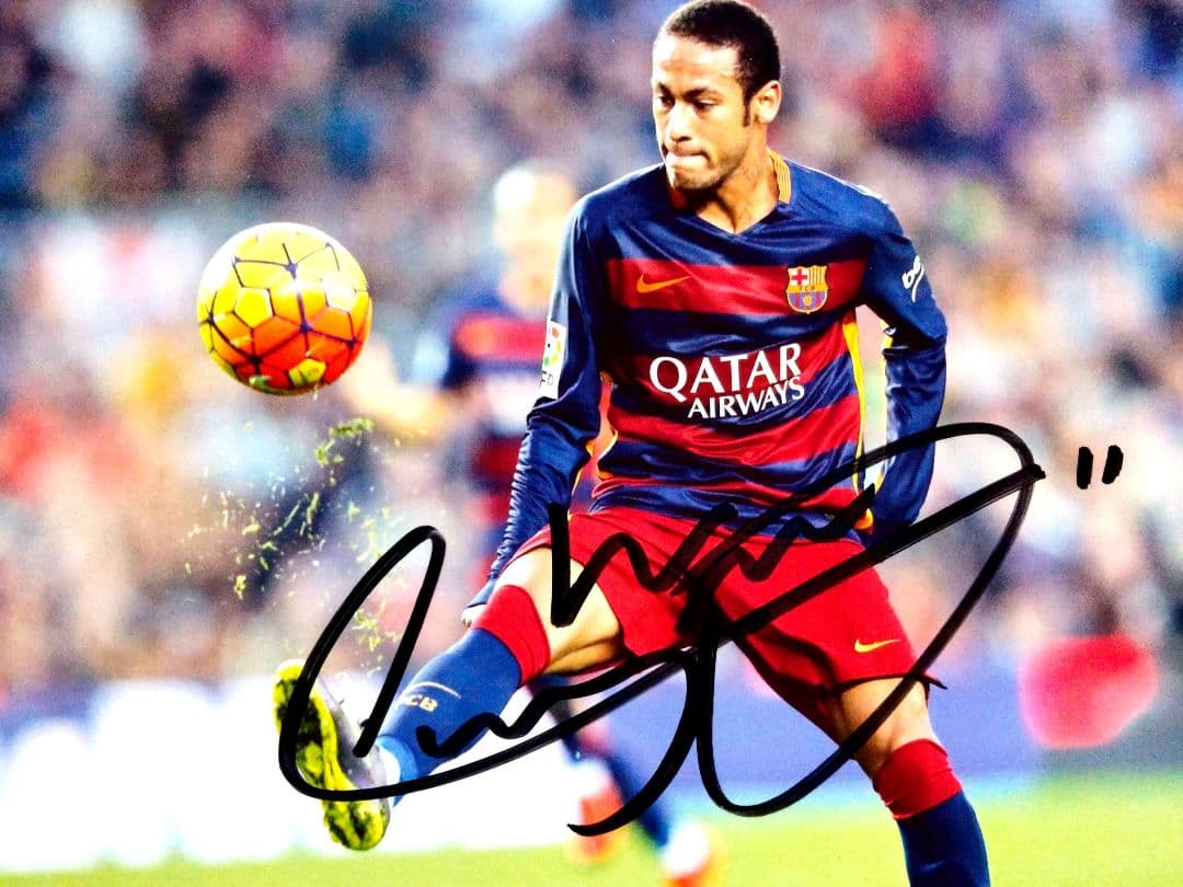 セール中…ネイマール直筆サイン入り2Lサイズ写真‥Neymar…ブラジル代表