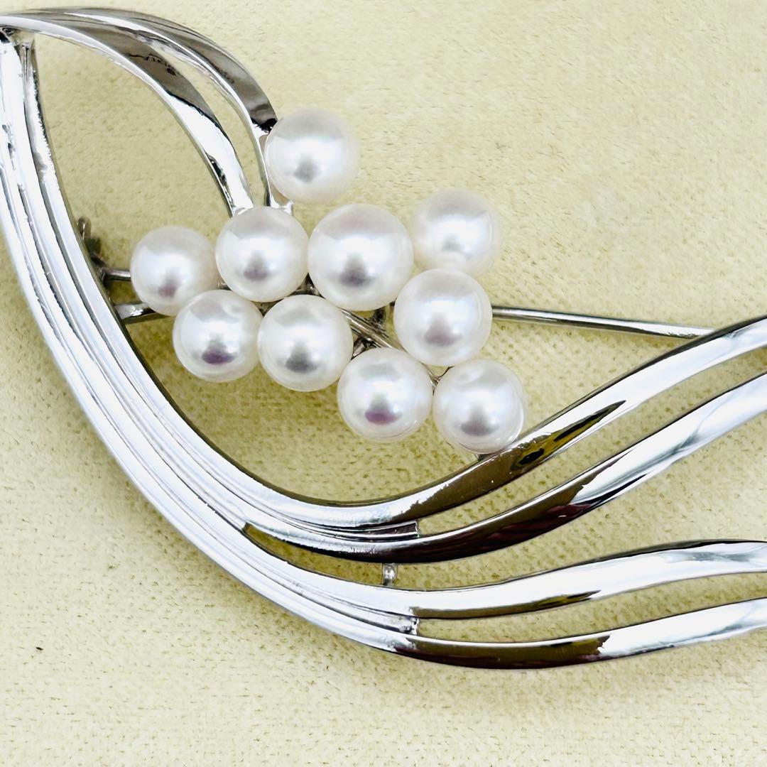 美品⭐️MIKIMOTO ミキモト 真珠 ベビーパール ブローチ シルバー 10珠