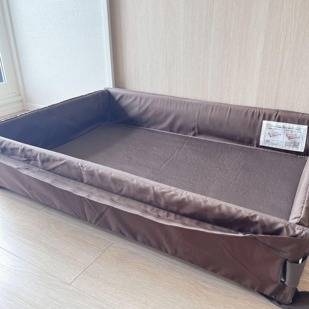 Aprica ココネルエアープラス ベビーベッド ブラウン 洗えるマット付