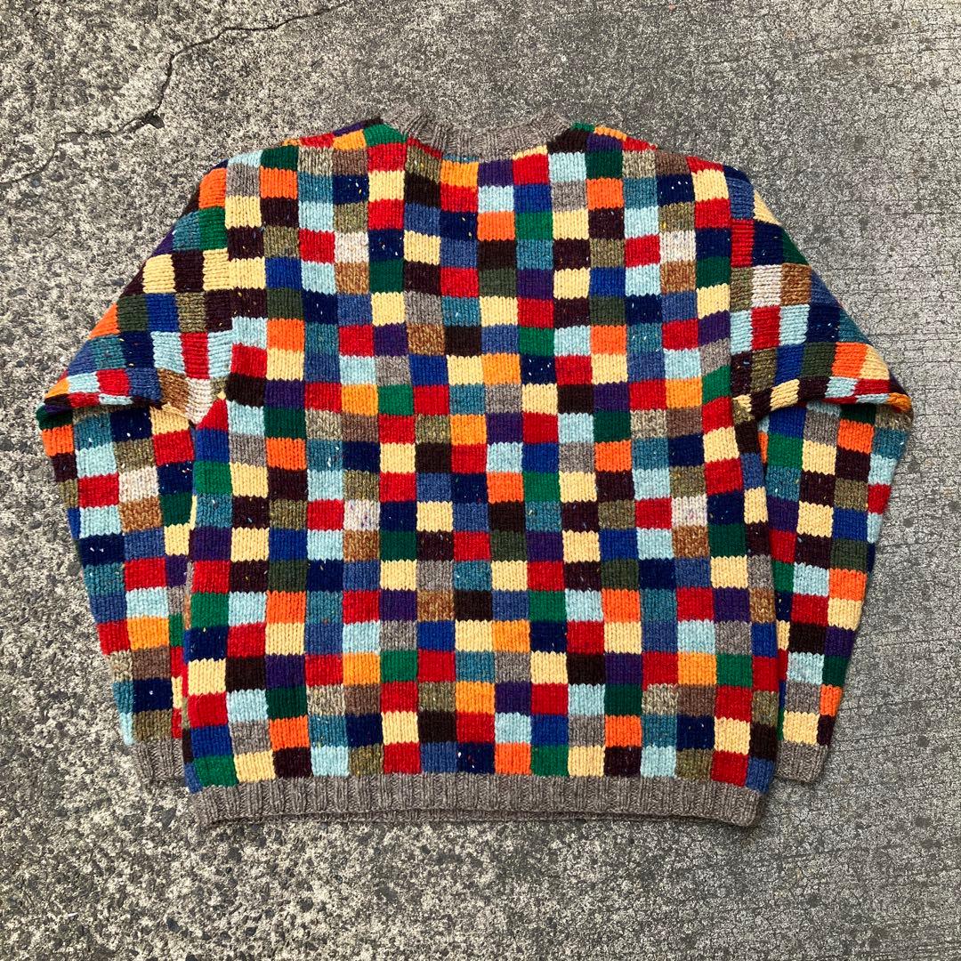 名作 90s J.CREW パッチワーク風 ニット セーター M - メルカリ