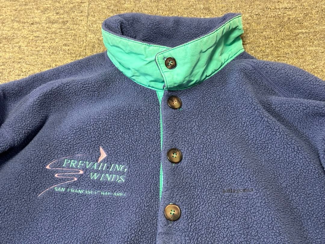 企業ロゴ入り 90's パタゴニア シンチラプルオーバー 色ラベンダー サイズL