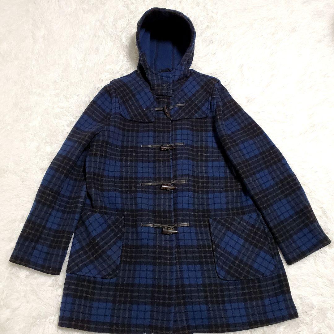 MONTGOMERY ネイビーブルー ダッフルコート チェック 42 しお様 - メルカリ