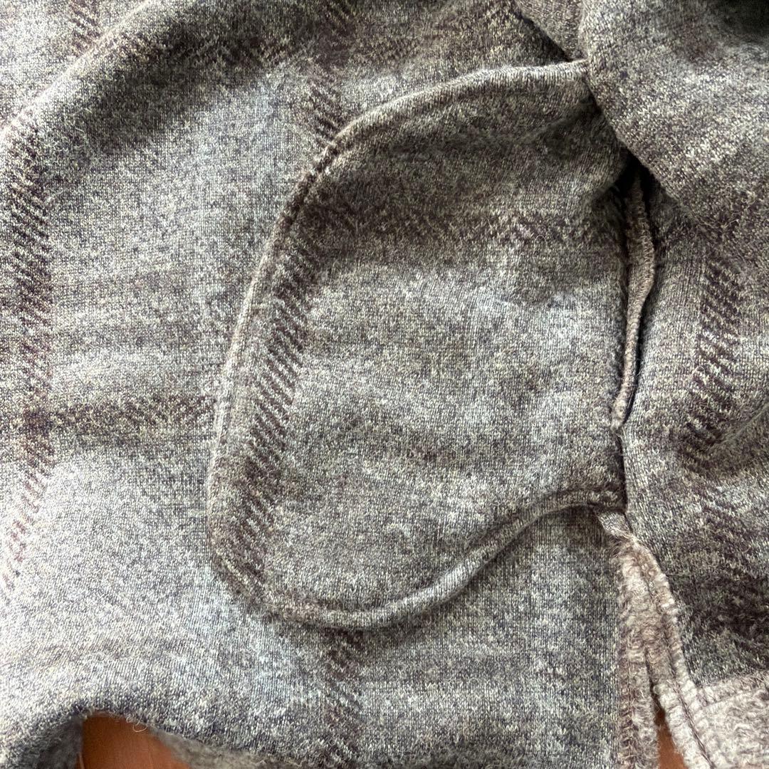 新品 SHIPS グレー チェック柄 カーディガン イタリアンチェック