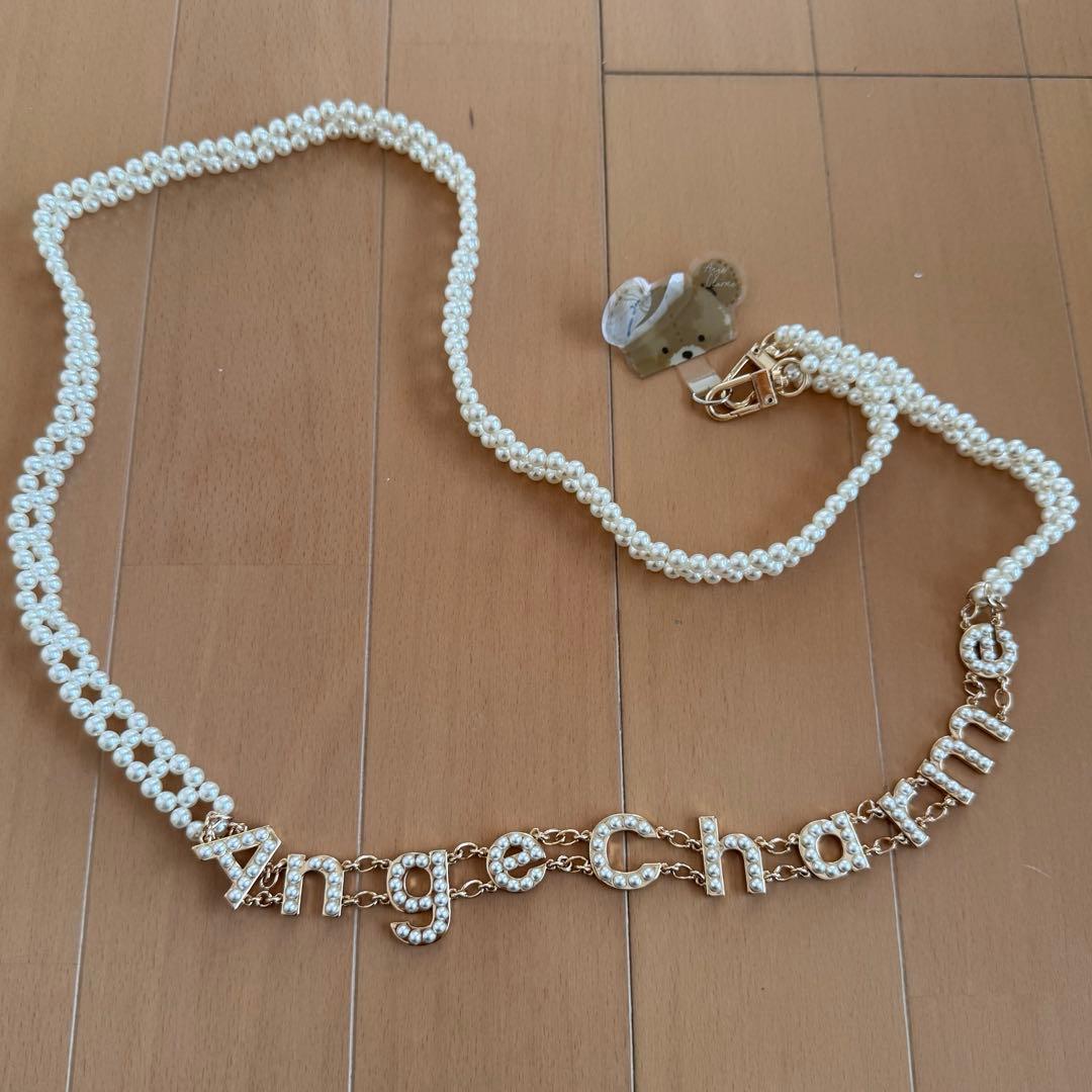 Ange Charme アンジュシャルム ロゴスマホパールチェーン 辻希美