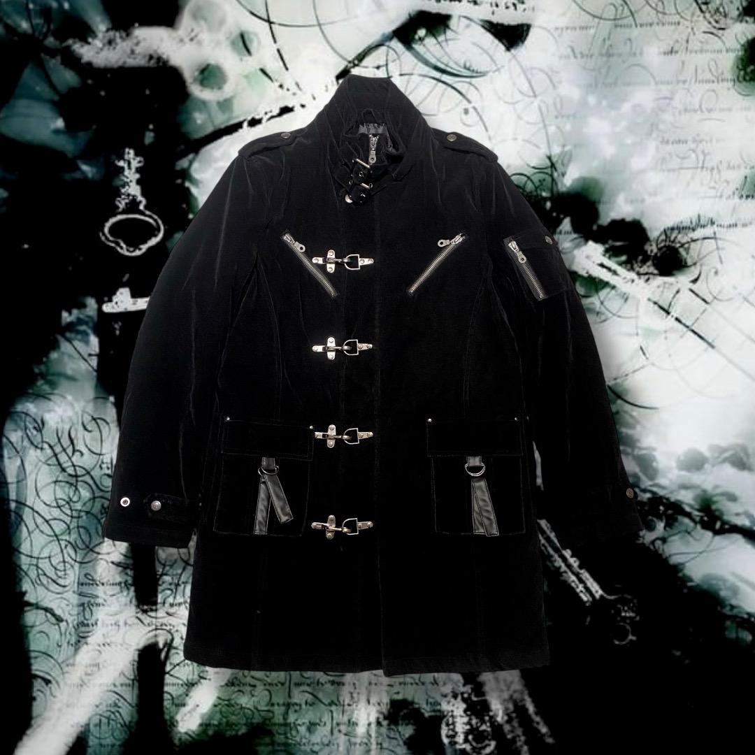 ネオお兄系 パンクy2k v系 ネックベルト ファスナー ギミック ベロア