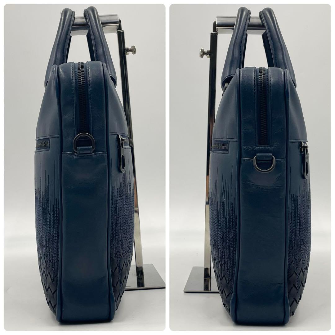 美品】ボッテガ ビジネスバッグ 2way 希少イントレチャート×刺繍モデル