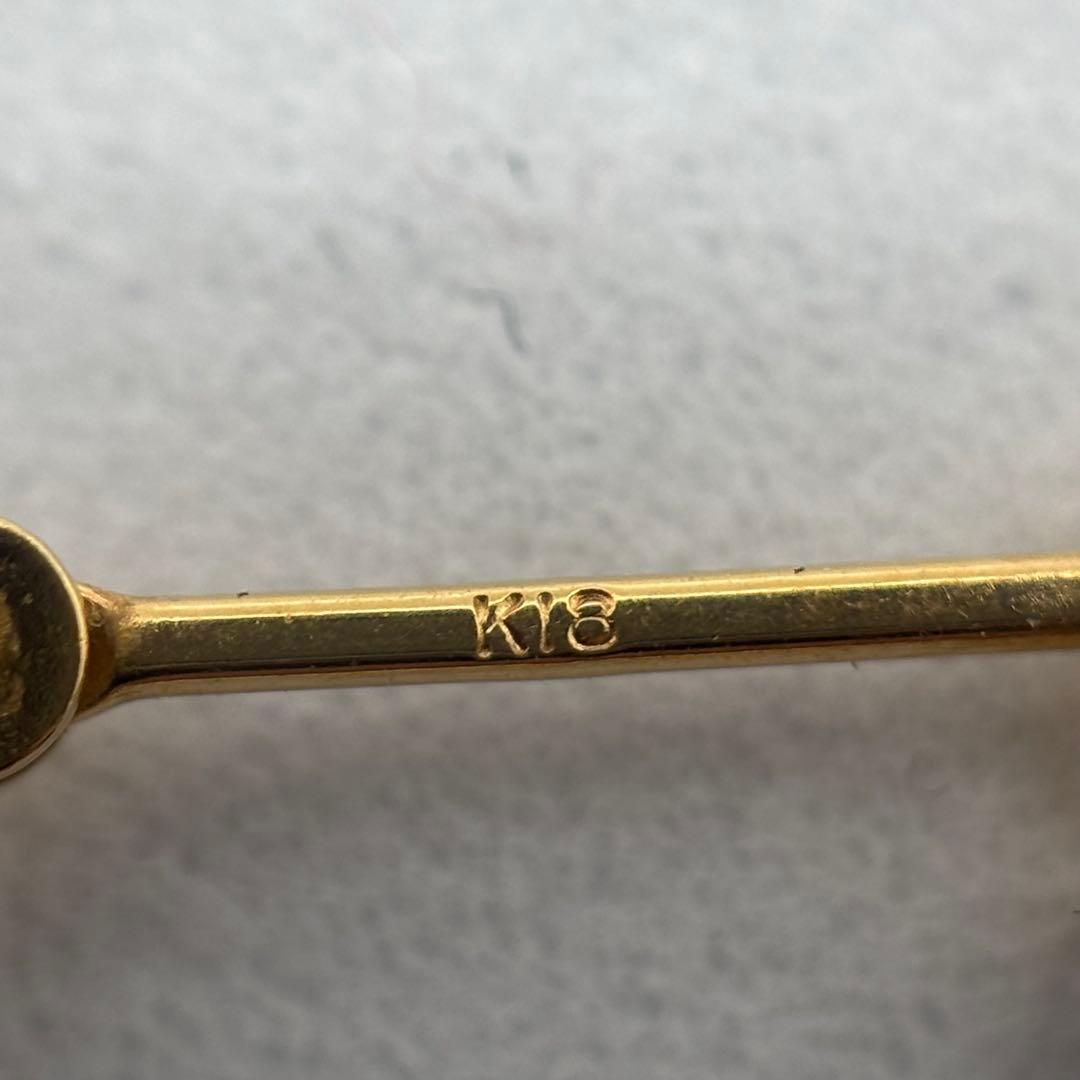 K18 ピアス 0.7g フープ 18金 YG イエローゴールド