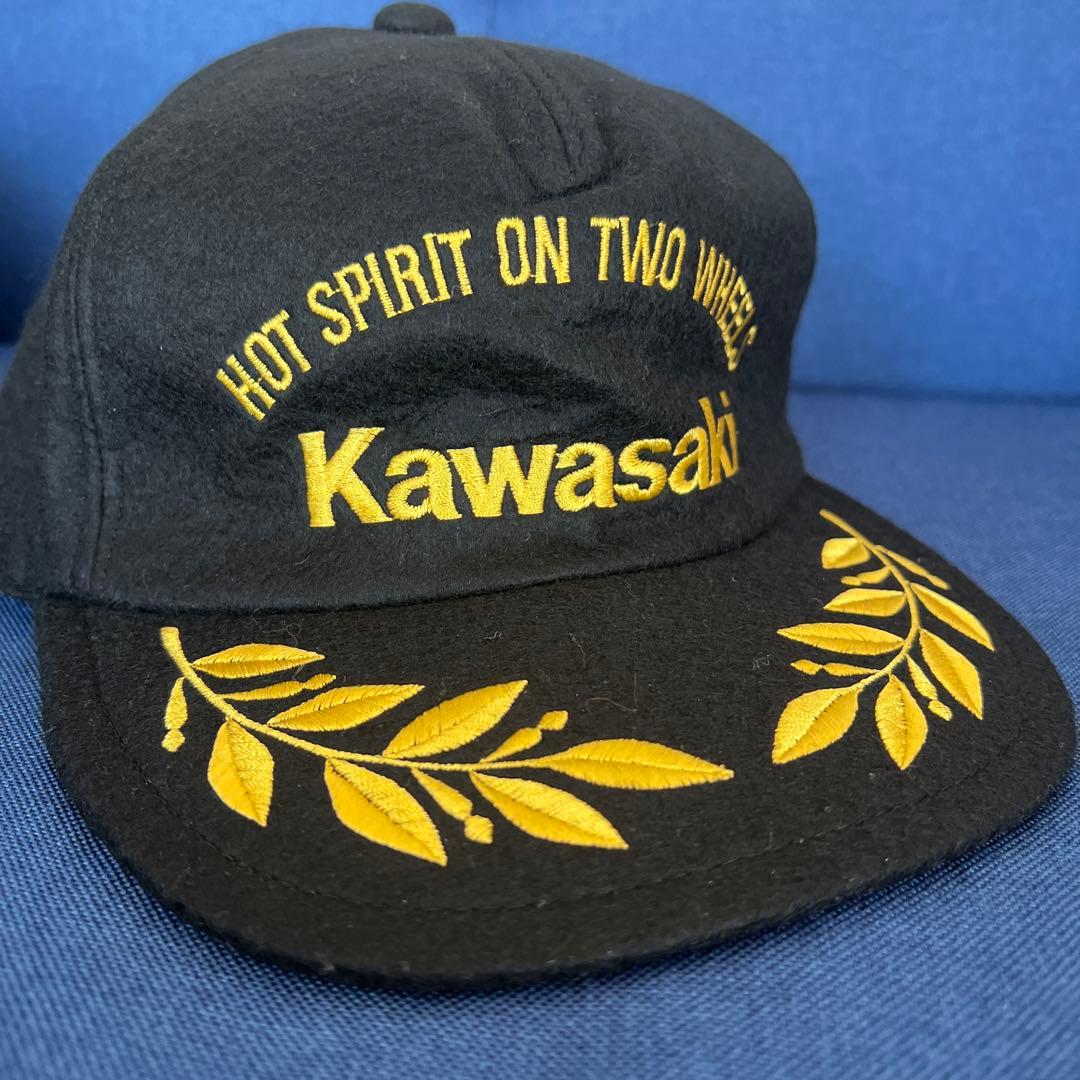 ☆Kawasaki アポロキャップ カワサキ オリジナル 金黒 - メルカリ