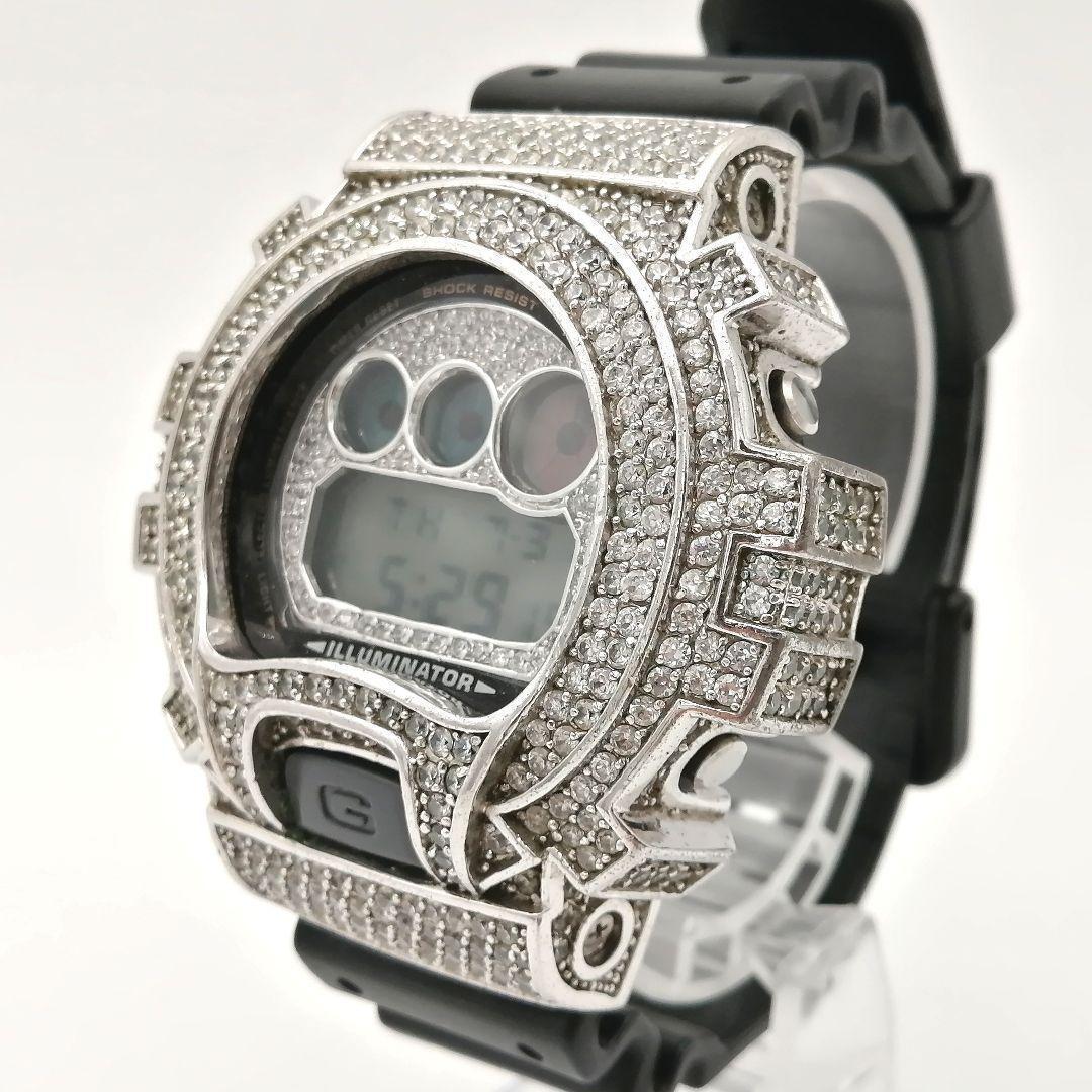 稼働✨ 希少！ G-SHOCK　カスタム　ジルコニア　DW-6900　メンズ G-SHOCK Gショック DW-6900専用 カスタム キュービックジルコニア