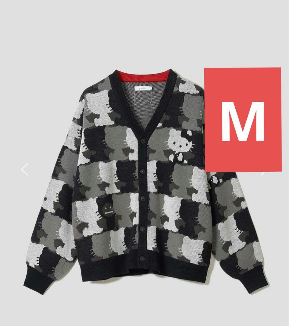 グラニフ キティ シルエットパターン｜ジャカードＶネックカーディガン キティ シルエットパターン｜ジャカードVネックカーディガン｜ユニ