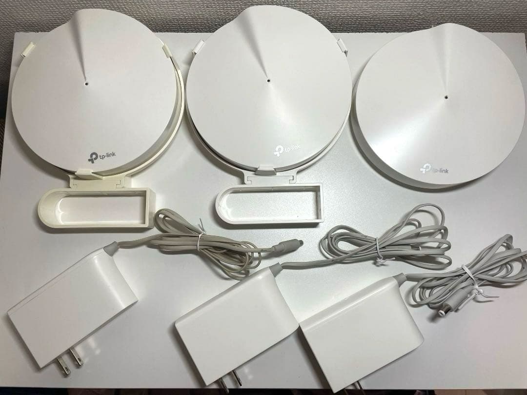 TP-Link Deco M9 Plus (3台セット) ＋壁掛けアダプタ2点 コード収納ホルダー Deco M9 Plus メッシュ WIFI デコ 壁掛けホルダー