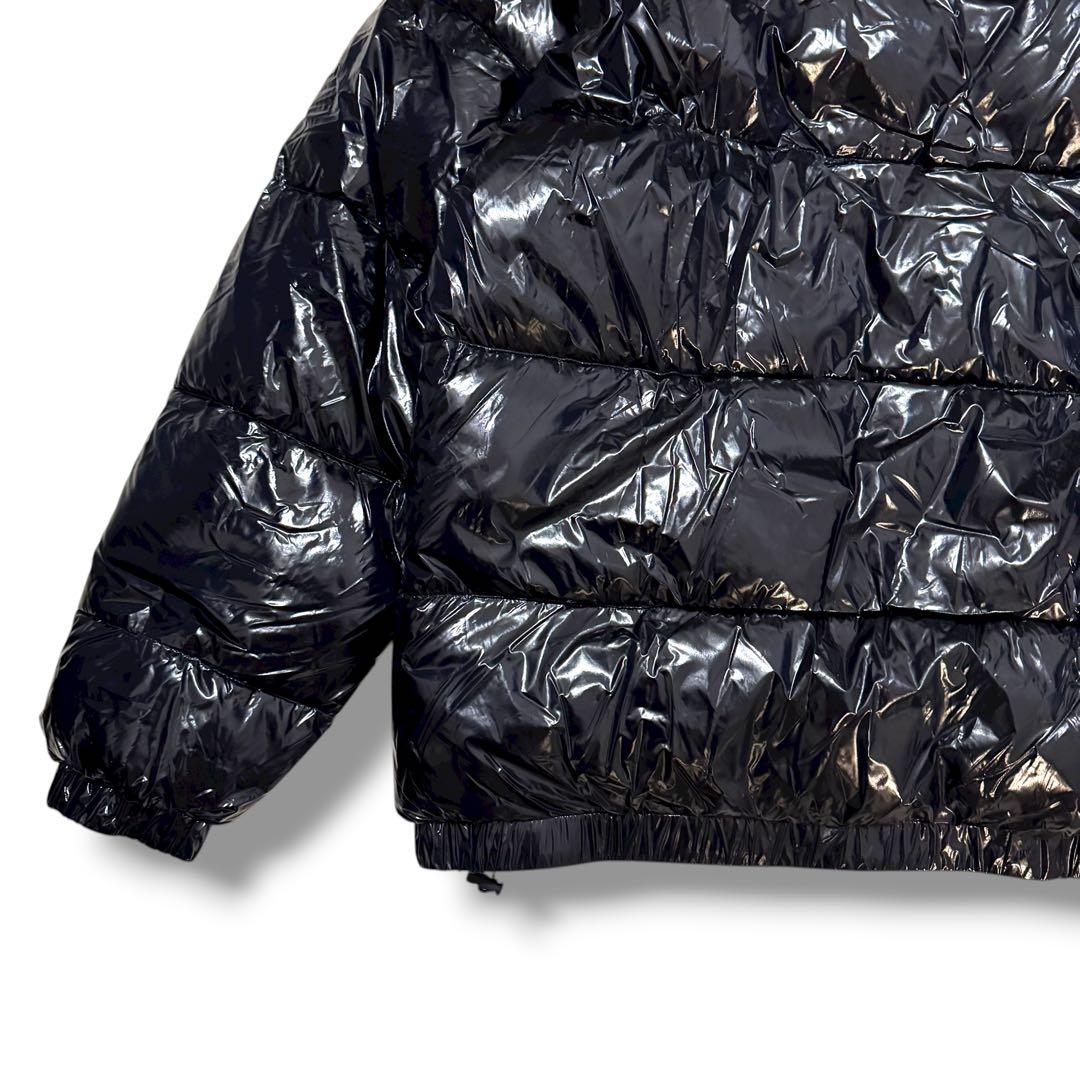 ZARA 光沢 エナメル ダウンジャケット ネイビー Lサイズ y2k - メルカリ