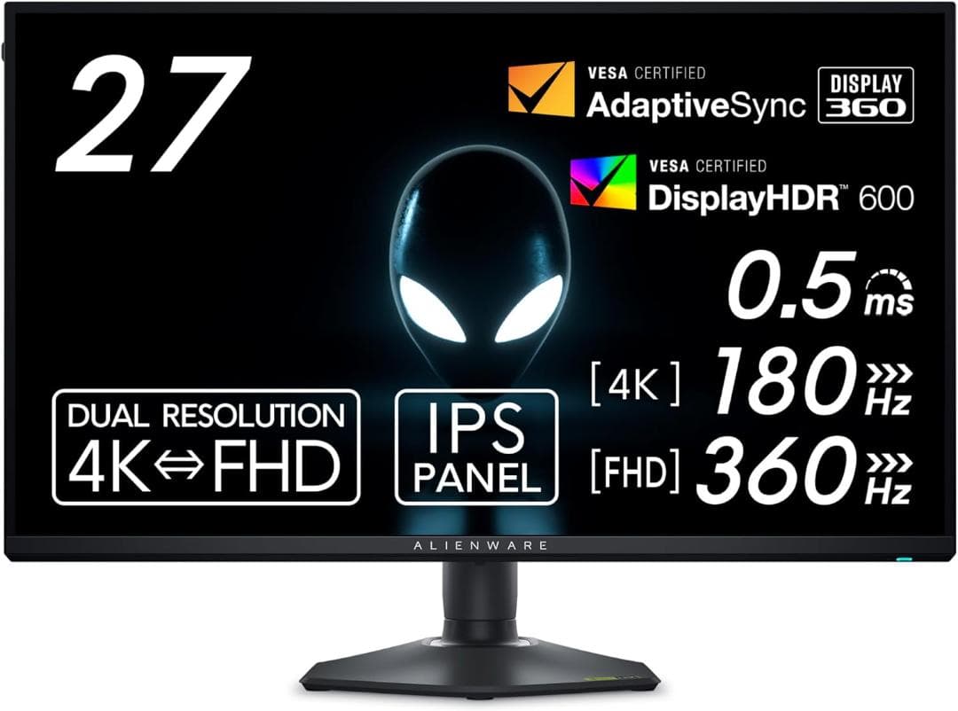 Dell AW2725QF-A 27インチ Alienware 27 4K Dual-Resolution Gaming Monitor - AW2725QF | Dell USA