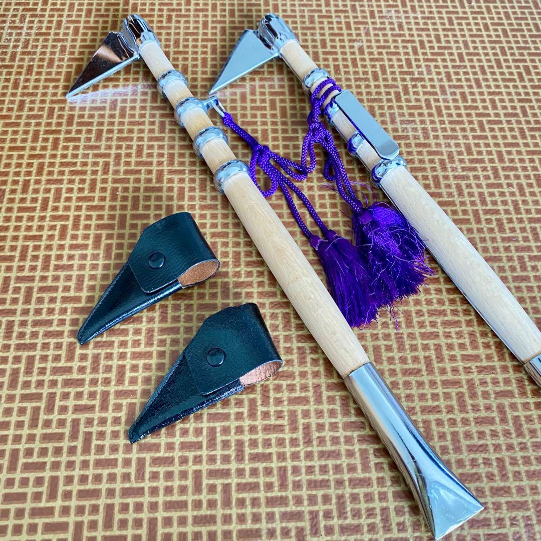 消防団 退団記念品 鳶口 一対 (2本) 祭礼用 木柄金具付 とび口 匿名