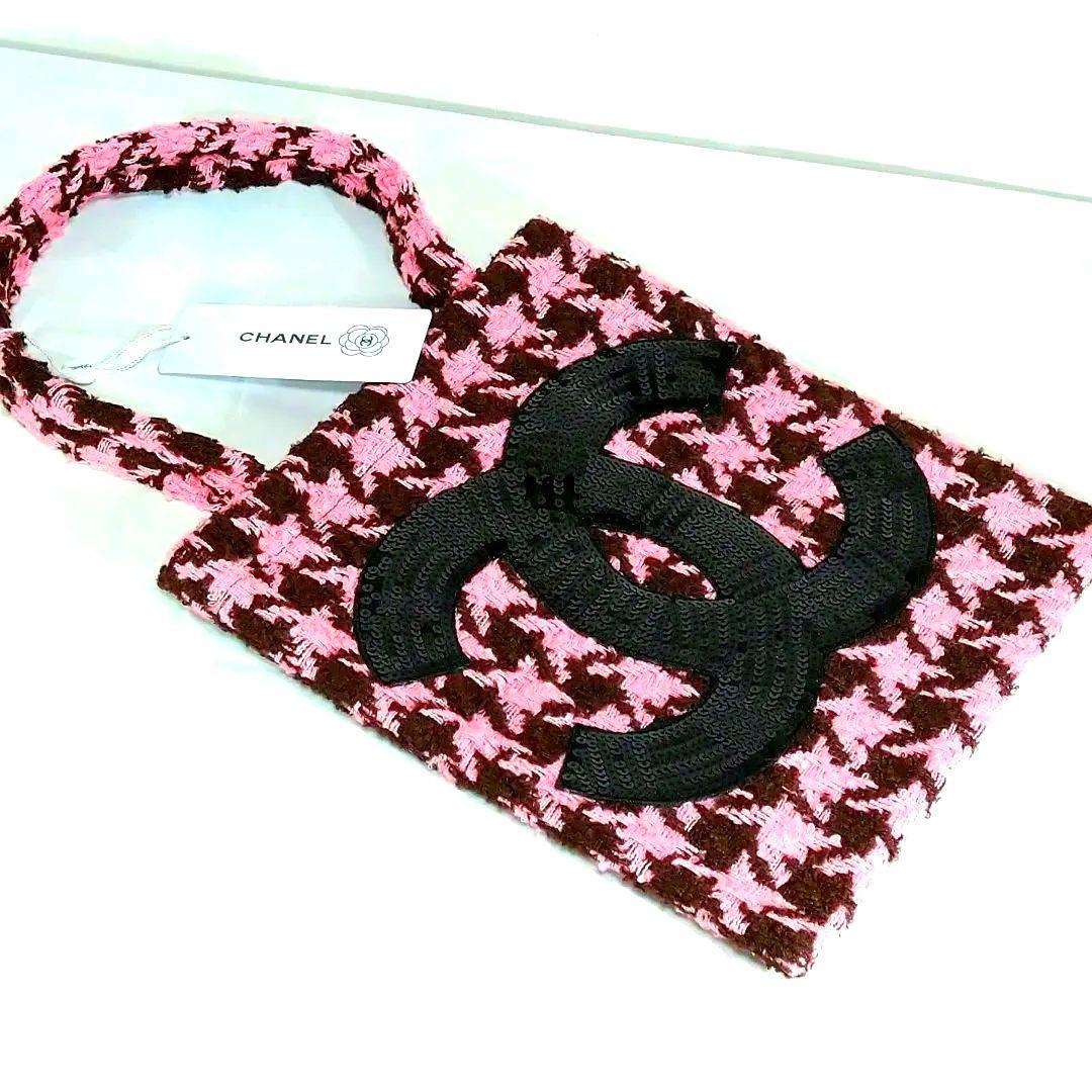CHANEL 千鳥格子模様 ツイード スパンコール トートバッグ 非売品