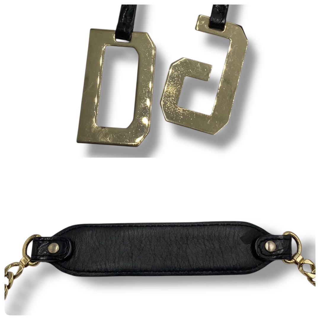 美品 ドルガバ DG 型押し チェーン バッグ Vintage Y2K 黒 ロゴ - メルカリ