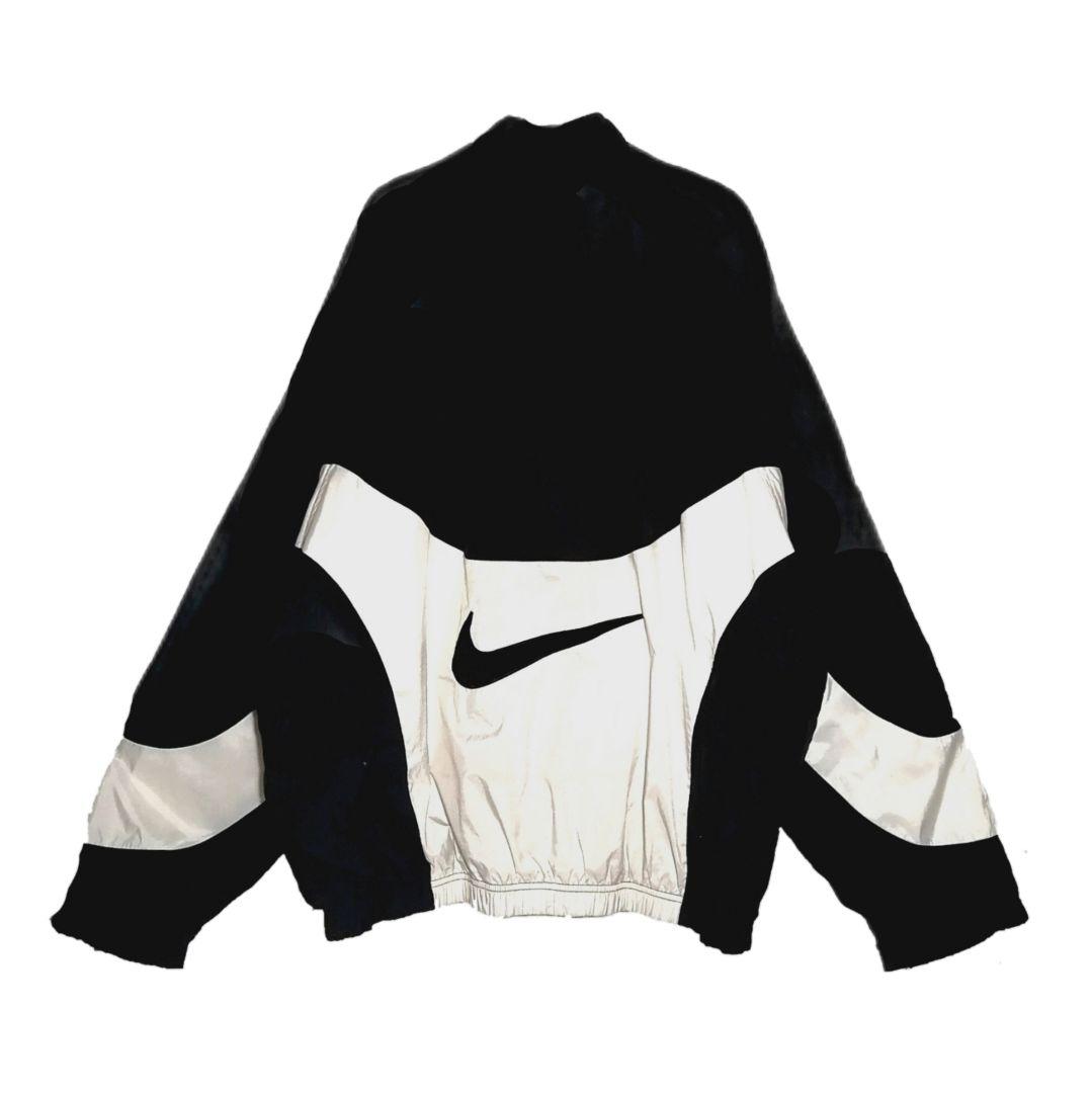 90s NIKE ナイキ 白タグ ナイロンジャケット 刺繍 黒白切替 XL - メルカリ