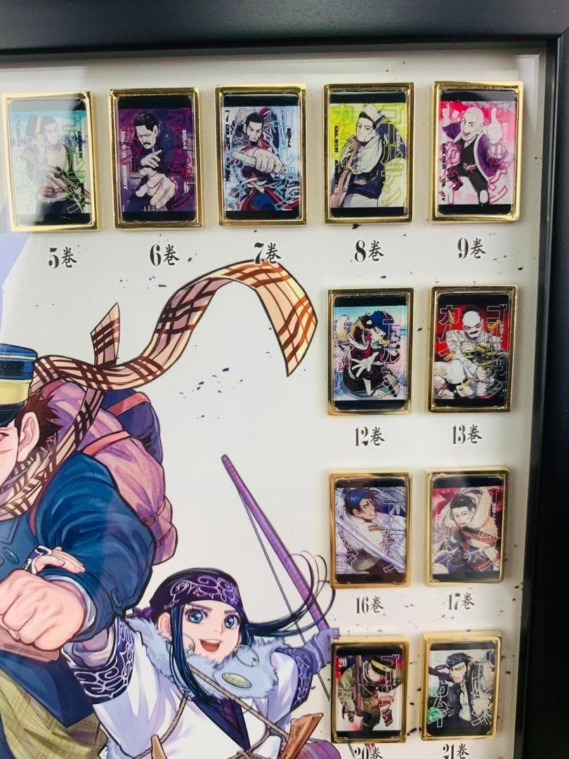 ゴールデンカムイ展 全巻 ピンズ セット ゴールデンカムイ 額装付き