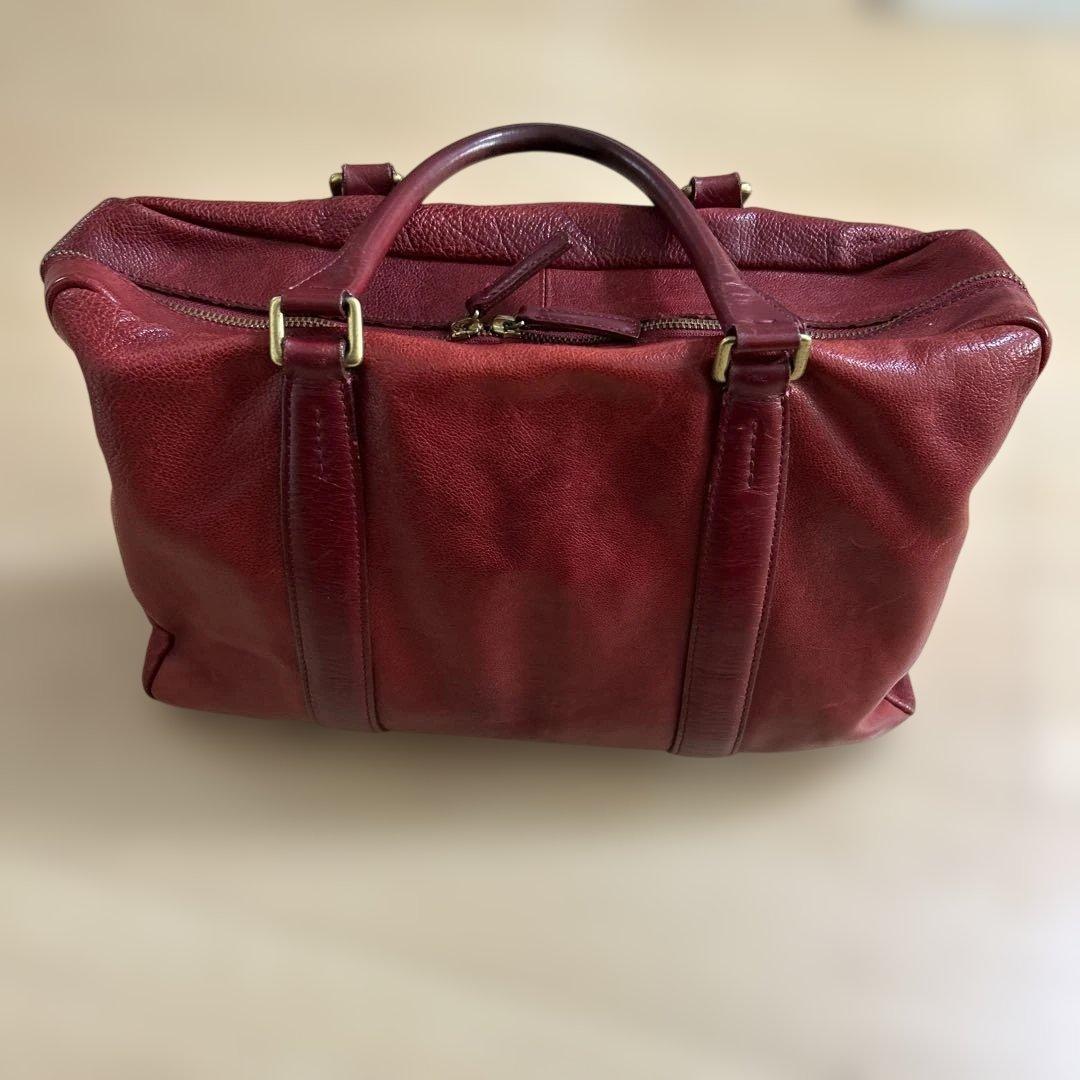 ポーター プリュム PORTER PRIME ボストンバッグ レア 赤 革