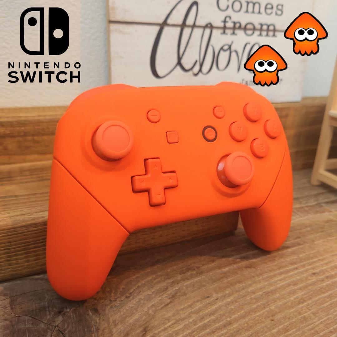 任天堂Switch】純正プロコン カスタム （イカちゃんオレンジ） - メルカリ