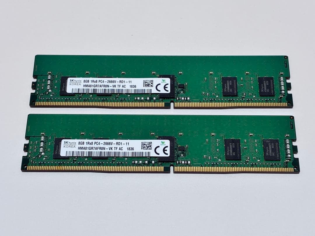 SKhynix PC4-2666V-RD1 DDR4 8G×2枚 計16GB ③