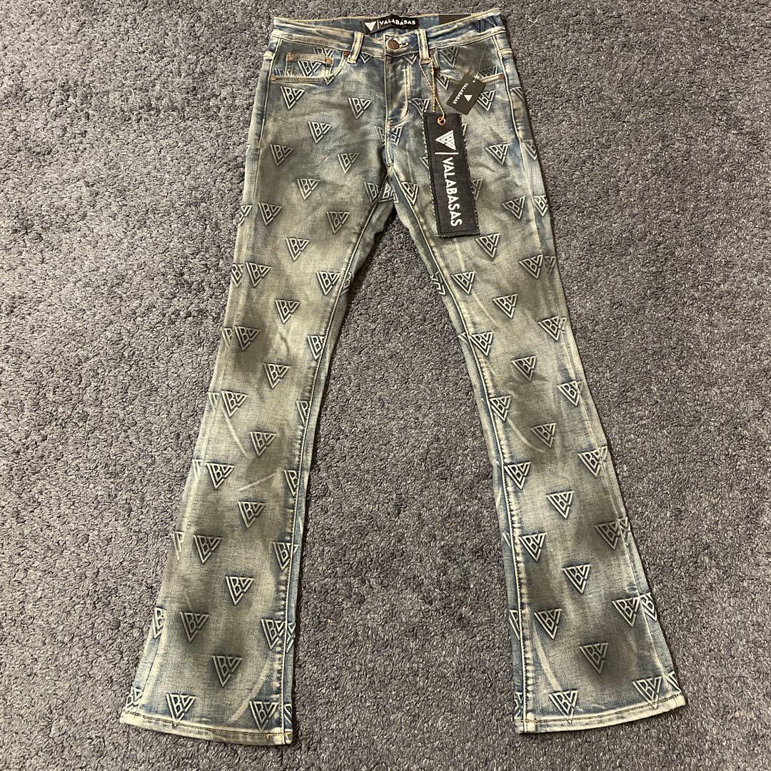 新作‼️VALABASAS バラバサス ロゴモノグラムスキニーフレアデニム 28